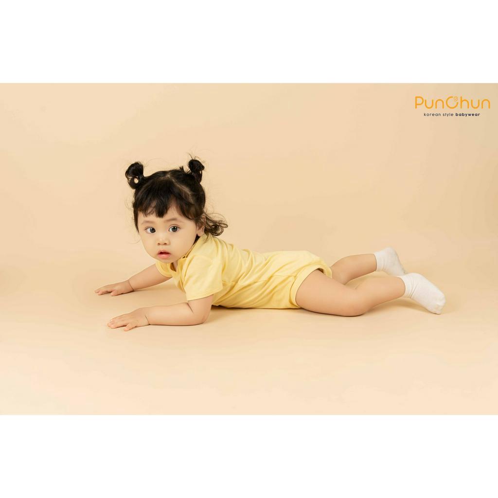BODYCHIP CỘC TAY PUNCHUN CHO BÉ 0-3M,3-6M,6-9M,9-12M CHẤT COTTON LẠNH MỀM MÁT