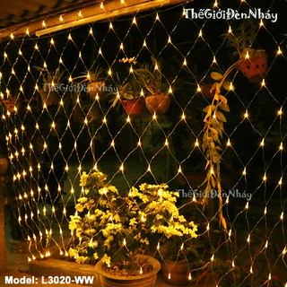 Đèn Nháy Lưới Trang Trí ngang 3 m – cao 2m - không chớp nháy - Thế Giới Đèn Nháy
