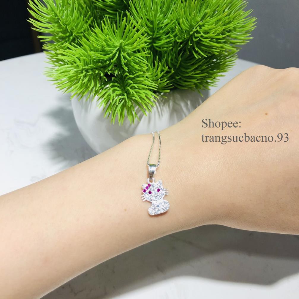 (CAM KẾT BẠC THẬT)  DÂY CHUYỀN BẠC TA MẶT HELLO KITTY CHO BÉ GÁI VÒNG CỔ XINH TRẺ EM TRANG SỨC NO.93