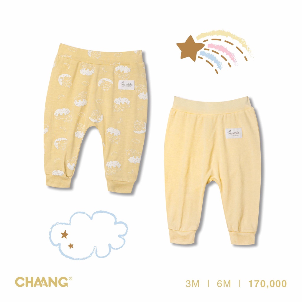 [Chính Hãng] Set 2 quần dài sơ sinh cotton họa tiết dino pony Chaang