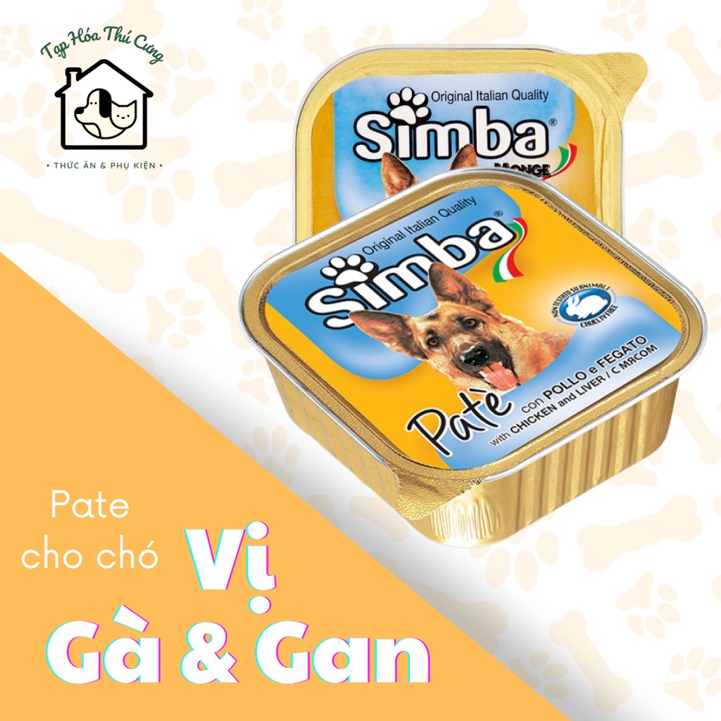 Pate cho chó SIMBA vị gà và gan 150gr xuất xứ Ý