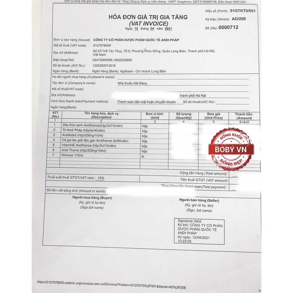 Dây thìa canh Andifrance hỗ trợ giảm đường huyết - Hộp 30 viên - Bobyvn