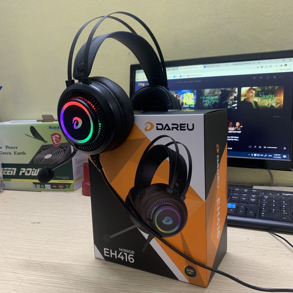 Tai nghe gaming, tai nghe chơi game có dây Dareu EH416 Âm thanh 7.1 Led RGB 16,8 triệu màu