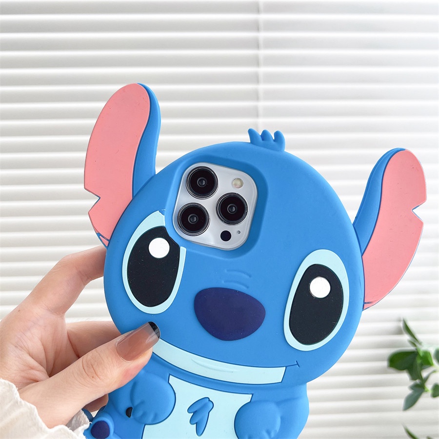 Hoạt Hình Ốp Điện Thoại Silicon Mềm Hình stitch 3d Cho iphone 6 6s 7 8 plus x xr xs 11 12 13 14 15 pro max se 2020