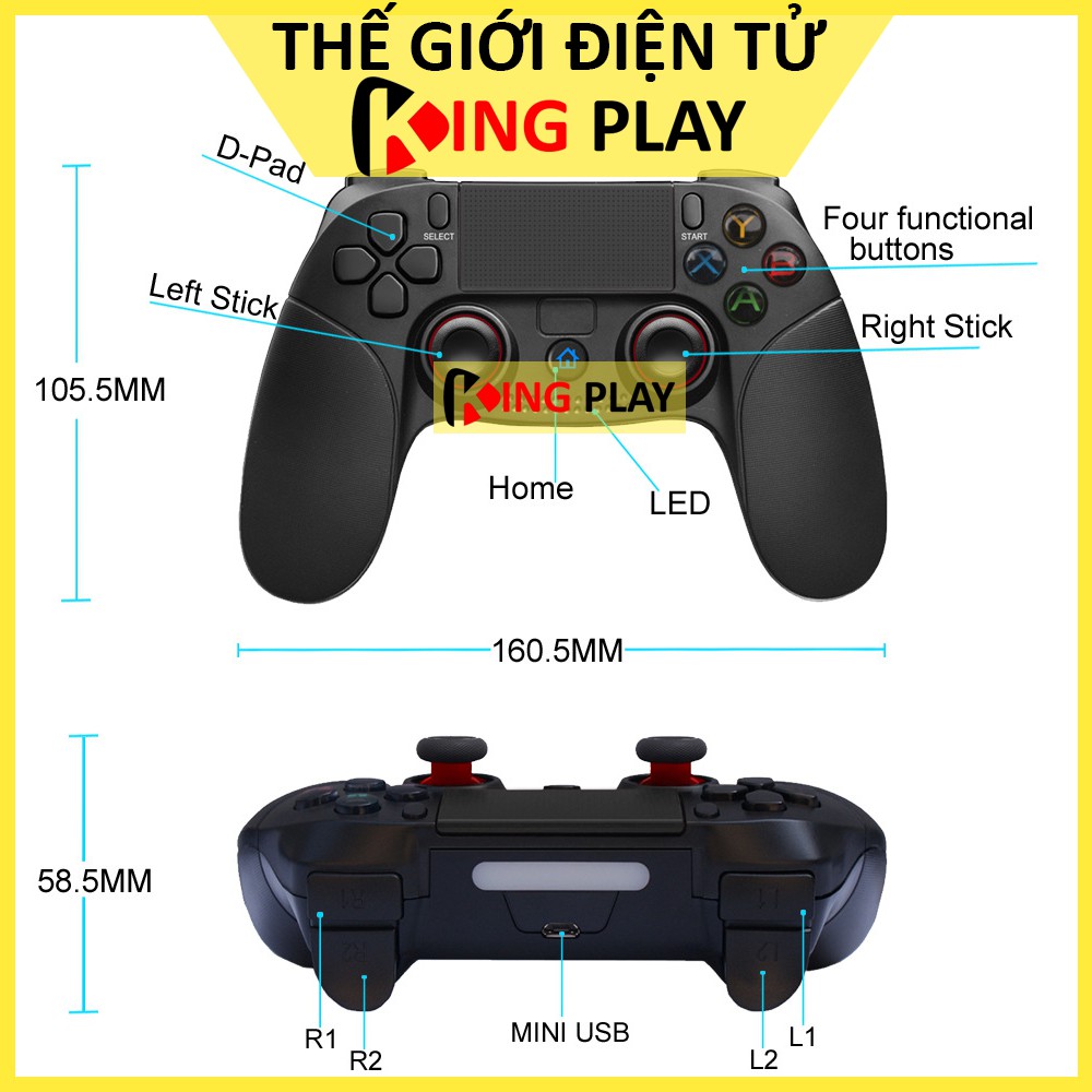 Tay cầm Bluetooth không dây 8718  – Tay cầm chơi game Laptop / Điện thoại Android / Android TV