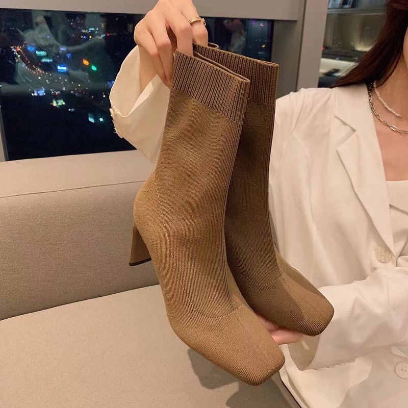 Bốt len cao gót chất siêu đẹp hàng fullbox