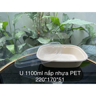 50 khay u bã mía 1100ml nắp nhựa pet 22051