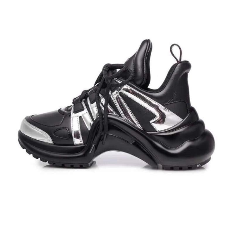 Giày Thể Thao Nữ Nâng Đế 5p Da Mềm Êm Phối Viền Fullbox Bill Túi Cao Cấp