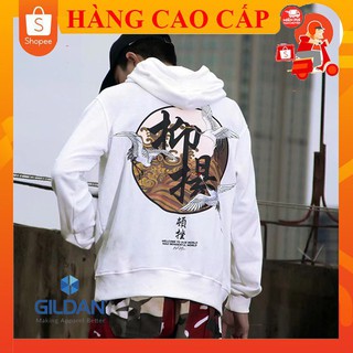 Áo hoodie cao cấp gildan hạc trắng 2 hình in to, hàng chất lượng cao vải nỉ bông dày có bigsize