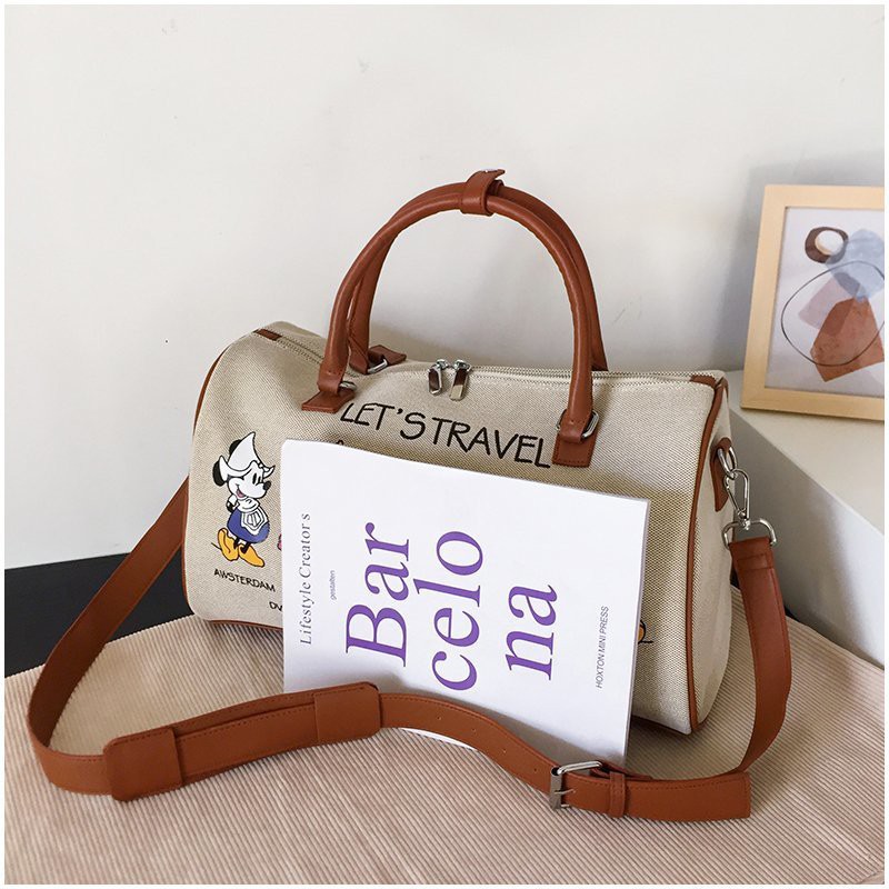 Túi đeo vai canvas họa tiết chuột Mickey hoạt hình đáng yêu thời trang