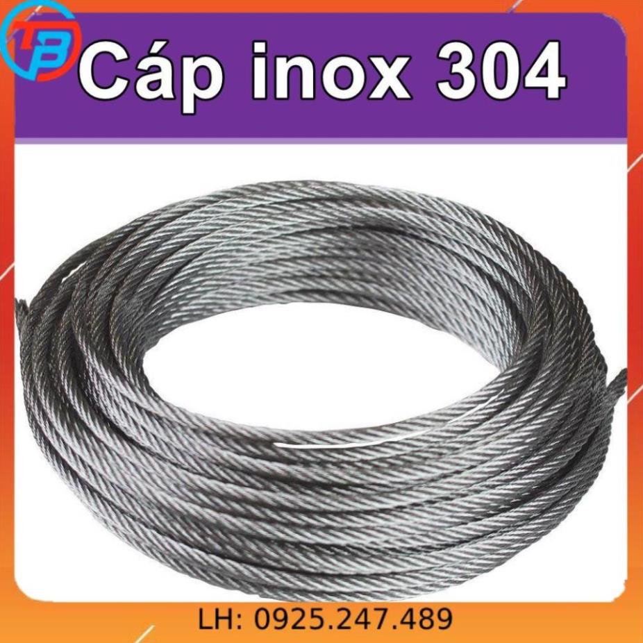 Cáp inox 304 (1ly, 1 ly rưỡi, 2 ly, 3 ly, 4 ly) CÁP THÉP Thái Bình Vina