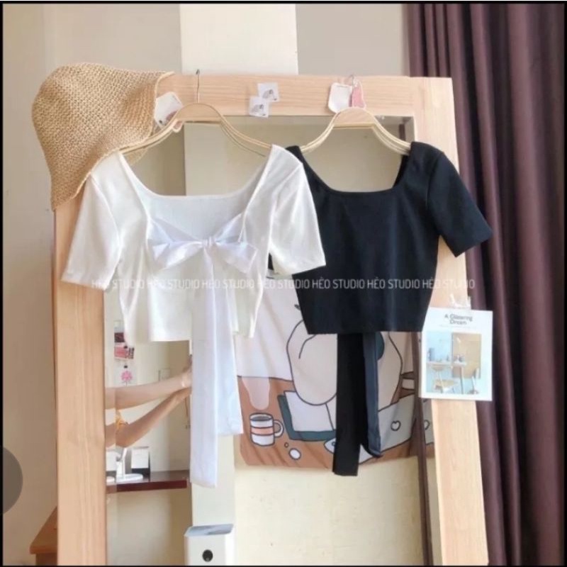 Áo croptop nơ xinh