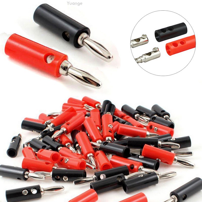 Set 30 Đầu Nối Chuối 4mm Màu Đỏ + Đen