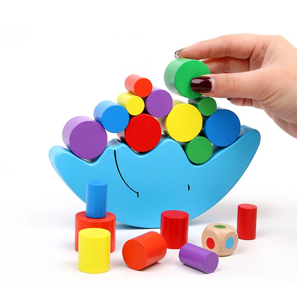 Đồ Chơi Gỗ, Đồ Chơi Cho Bé, Bộ Xếp Gỗ Cân Bằng Hình Mặt Trăng.