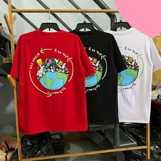 Áo thun tay lỡ plascti form unisex