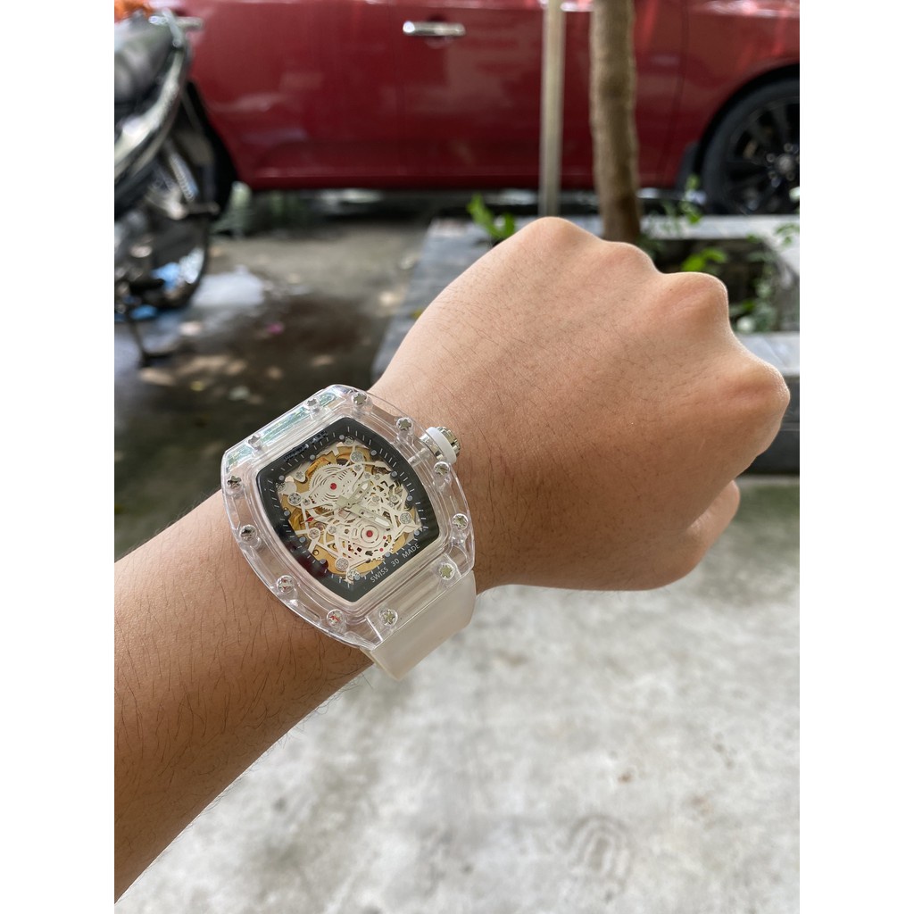 Đồng Hồ Nam RM Tourbilon Xuyên Thấu 42mm, Máy Cơ Automatic Thụy Sĩ.