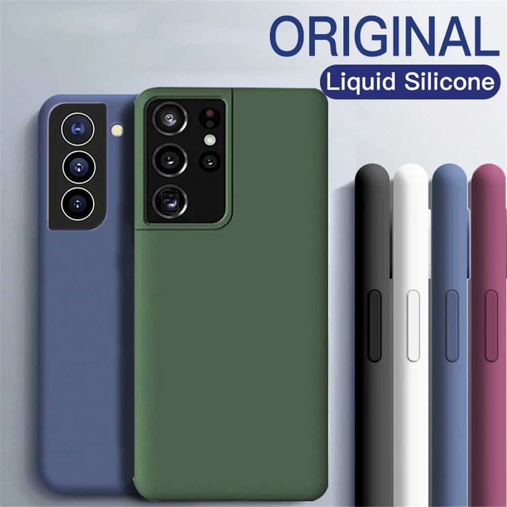 Ốp Điện Thoại Silicon Màu Trơn Thời Trang Cho Samsung Galaxy S23 S22 S20 S21 A54 Note 20 Ultra Plus