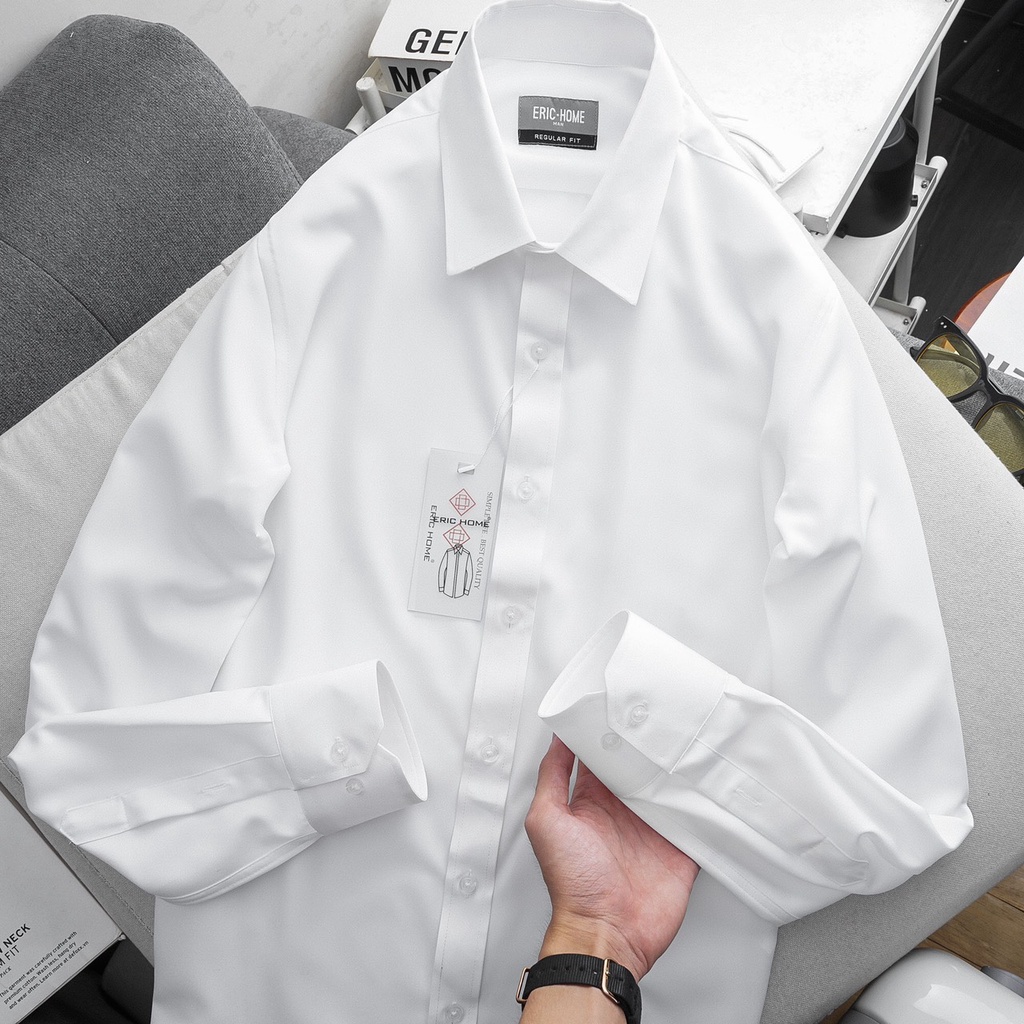 Sơ mi nam Eric Home dài tay chất vải cotton thoáng mát form dáng chuẩn D365-SM61