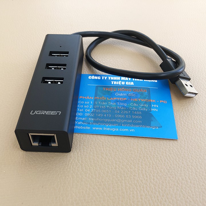 Bộ Chia USB Ra 3 Cổng USB 2.0 Kèm Cổng Mạng Ethernet 10/100Mbps Ugreen 30298