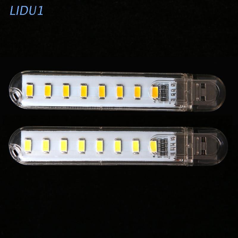 Đèn LED USB DC5V 8 bóng nhỏ gọn cầm tay cho máy tính