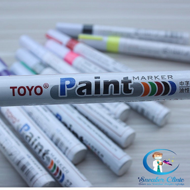 Bút sơn giày Toyo SA101, Repaint giày, làm mới phục hồi giày, siêu tốc, bám chắc, chống nước tốt, màu trắng hoặc đen