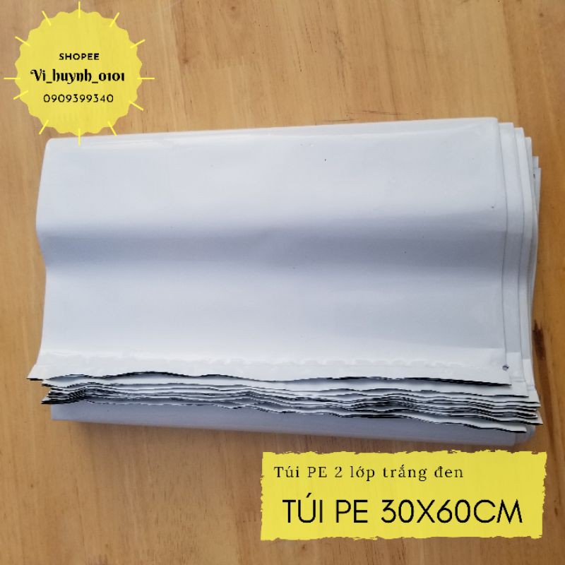 1kg (~15 cái) túi PE 2 lớp size to 30x60 chuyên trồng rau ăn quả như cà chua, bầu bí mướp