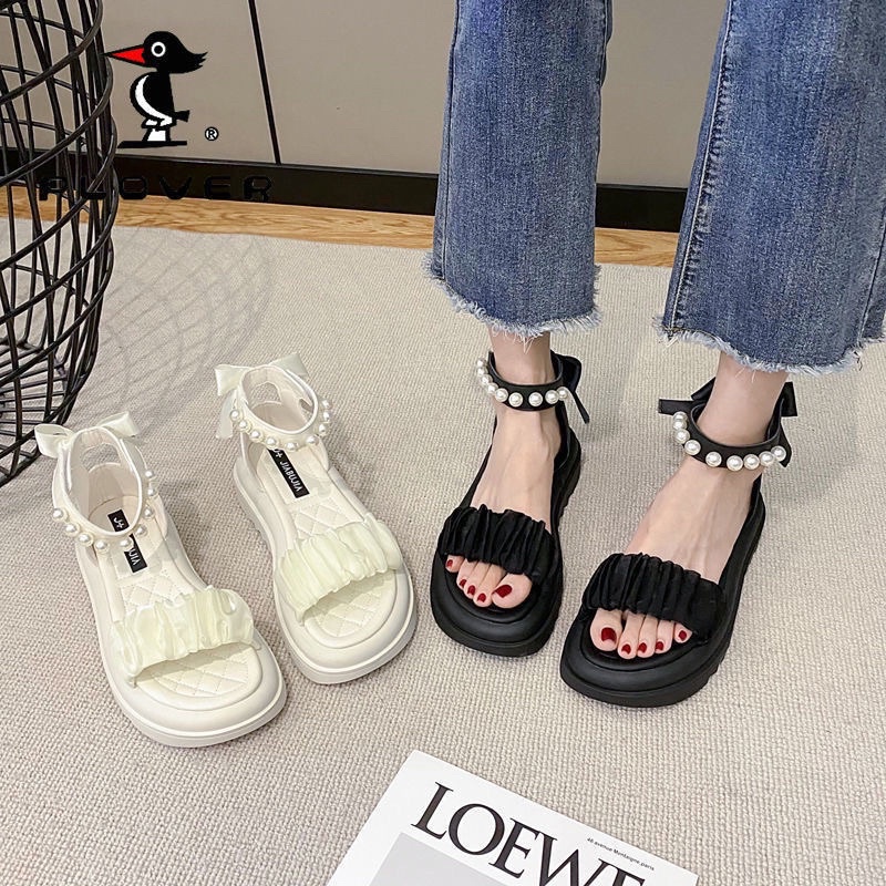 GIÀY XĂNG ĐAN NỮ QUAI NGỌC BÈO NHÚN ĐẾ CAO  CHO NỮ ĐI HỌC