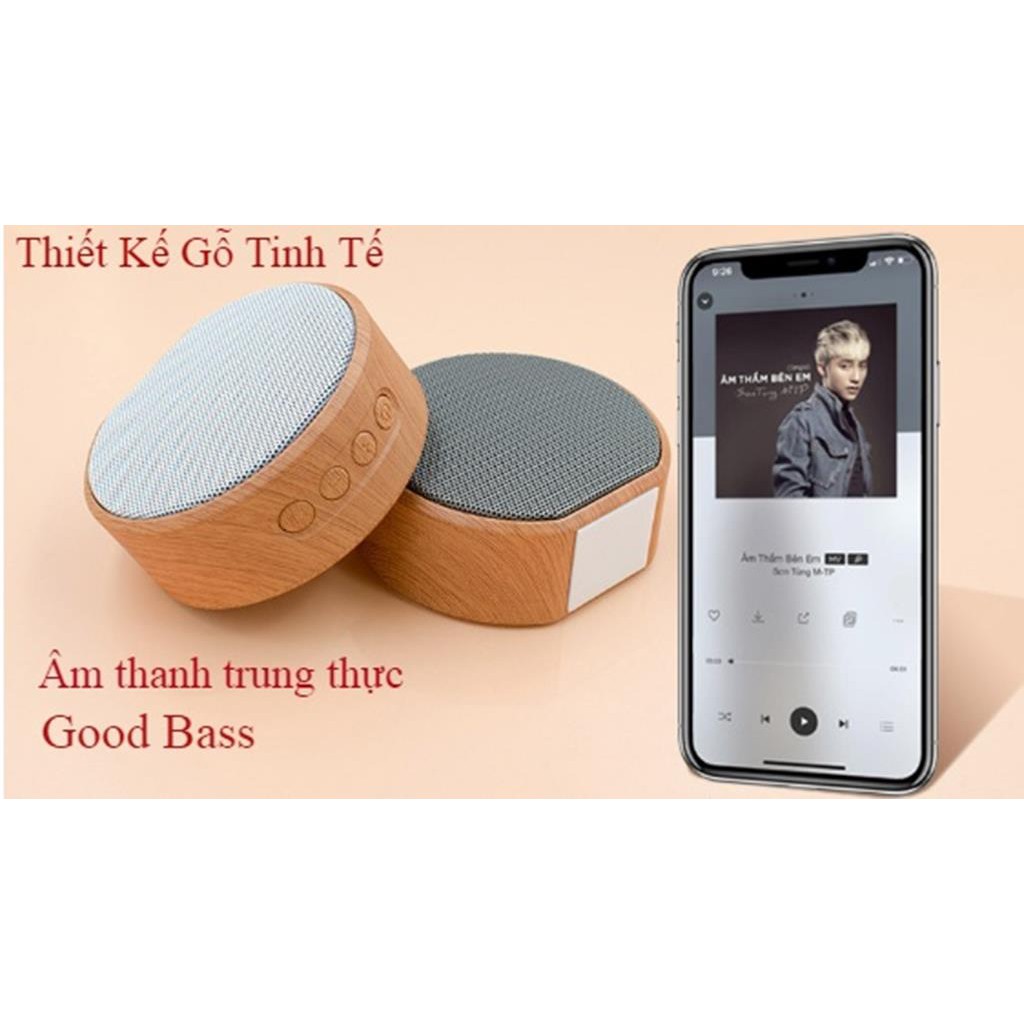 (SIÊU GIẢM GIÁ) Loa Bluetooth Mini không dây vỏ gỗ A60 , Bass mạnh, Pin trâu -DC3547