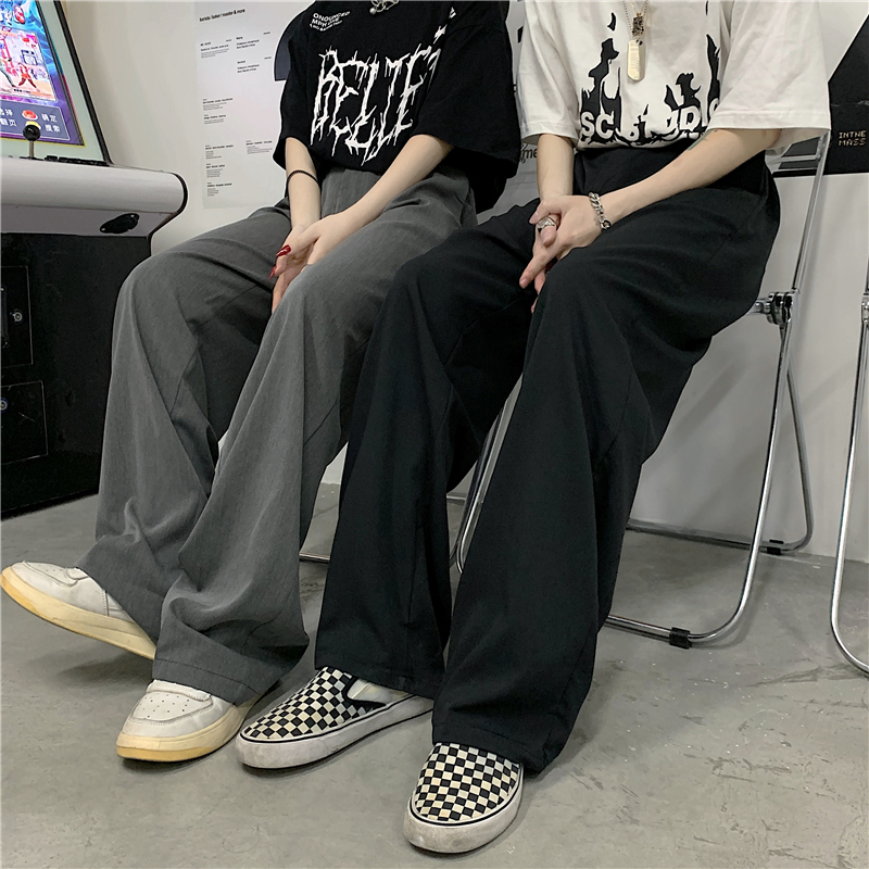 Quần Tây Màu Trơn 191102Quần Dài Dáng Rộng Ống Suông Thiết Kế Đơn Giản Phong Cách Hàn Quốc