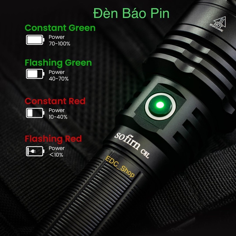 Đèn Pin Siêu Sáng Sofirn C8L Cree XHP50.3 HI 3100lm 530M Sử Dụng Trong Các Hoạt Động Ngoài Trời Đèn Chiến Thuật 21700