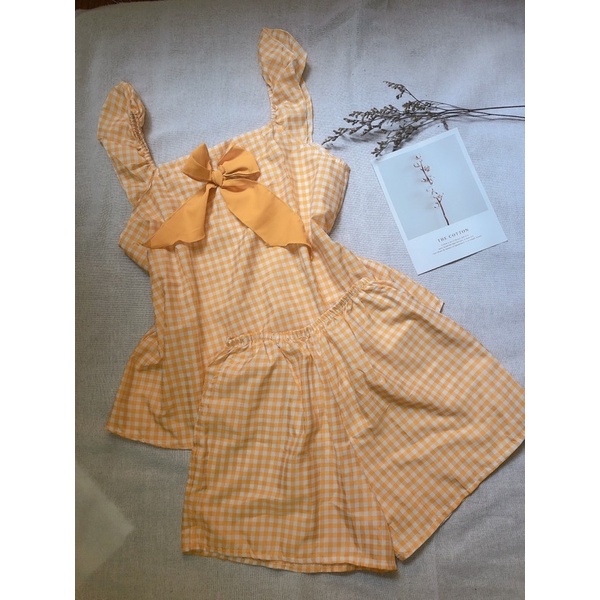 ❤Deal 29k❤️  Bộ hai dây cánh tiên kẻ caro nơ ngực, kèm ảnh thật | BigBuy360 - bigbuy360.vn