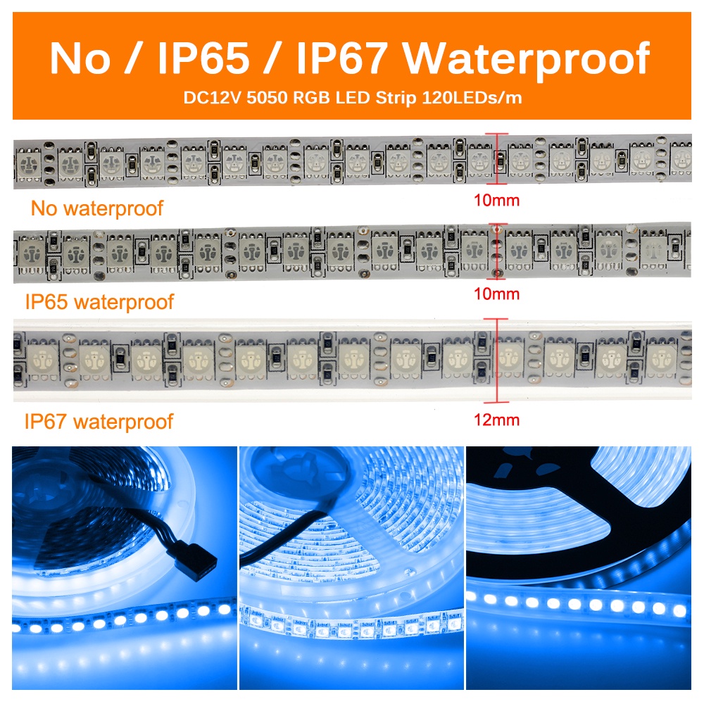 Dây đèn LED DC12V 5054 120LEDs/m 12V SMD 5050 RGB dài 5m chống thấm nước