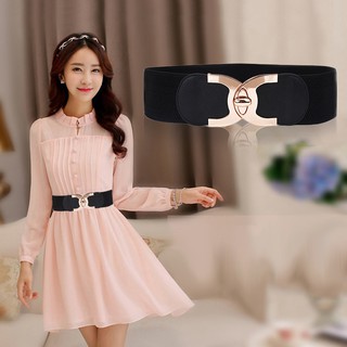Thắt lưng thun nữ mặc đầm đầu khóa C