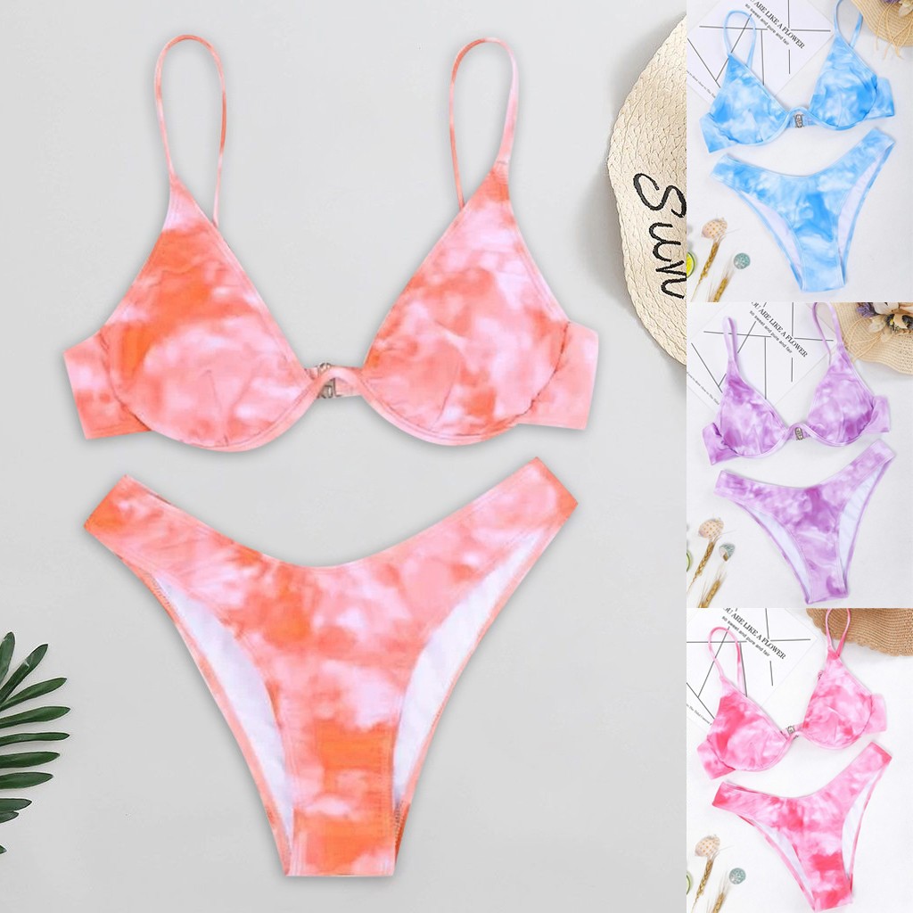 Bikini In Hoạ Tiết Graffiti Kèm Mút Nâng Ngực Cho Phái Nữ