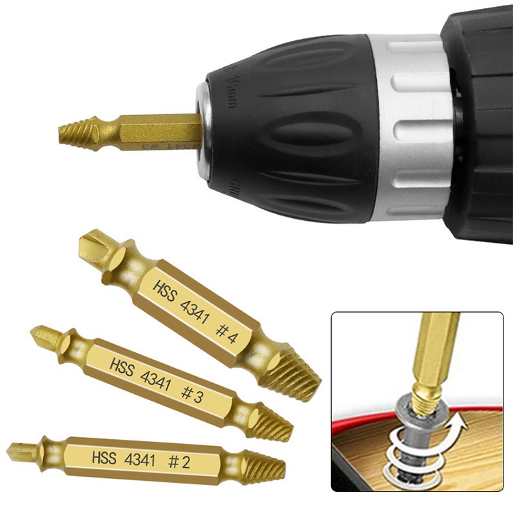 Bộ 6 mũi tháo gỡ ốc vít 2 đầu mạ titan kèm hộp đựng