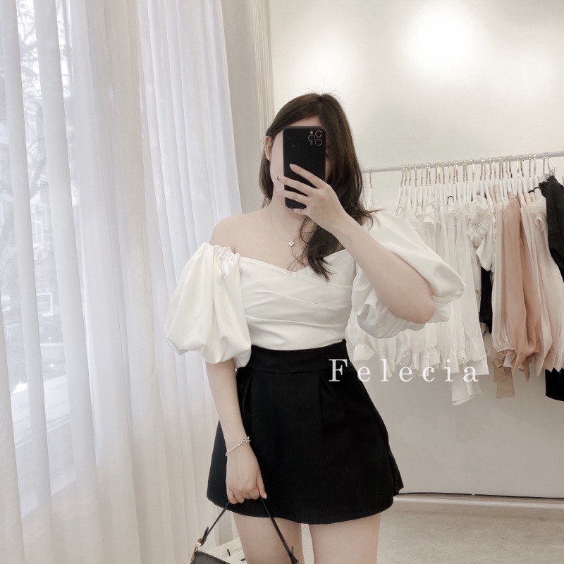 Áo crop tay bồng ( Kayla Top )