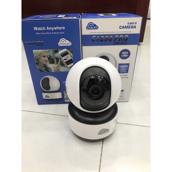 camera vitacam trong nhà c1290 3mpx 1296p mới 2021