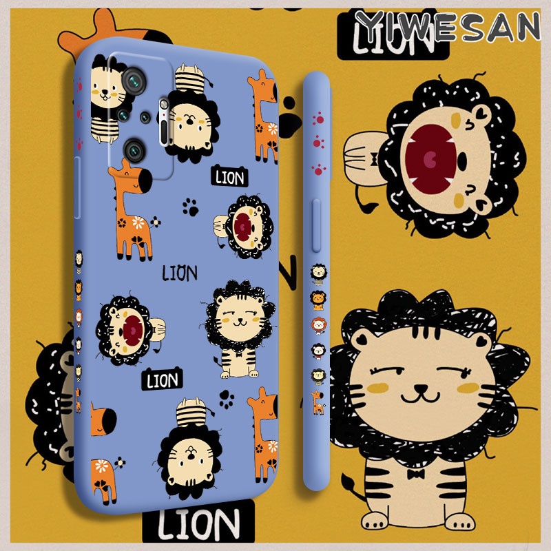 Ốp Lưng Cho Xiaomi Mi Redmi Note 10 Pro Ốp Điện Thoại Chính Hãng Thời Trang Sư Tử Dễ Thương Hoạt Hình Ốp Cạnh Chống Sốc Hình Vuông Ốp Lưng Mềm Ốp Bảo Vệ Toàn Bộ Camera Họa Tiết Silicon Ốp Bảo Vệ Điện Thoại Di Động Nữ