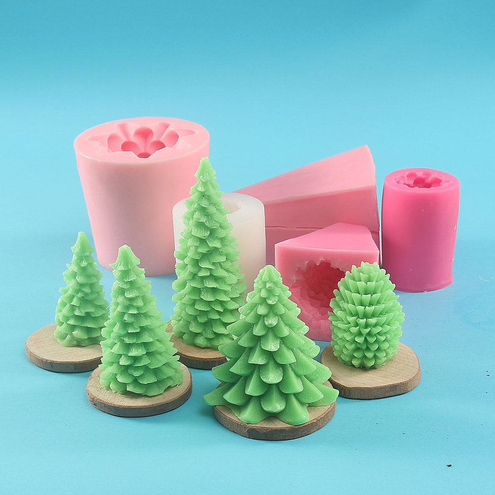 Khuôn làm nến bằng silicon hình cây thông trang trí Giáng sinh