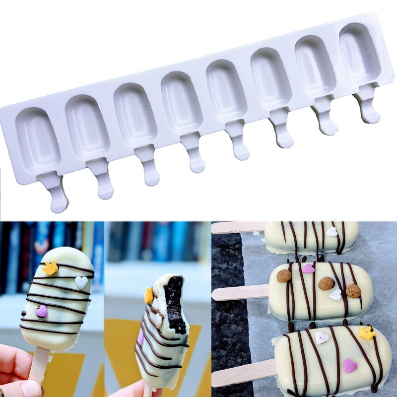 Khuôn Silicone Làm Kem Mini 8 Ngăn Tiện Lợi