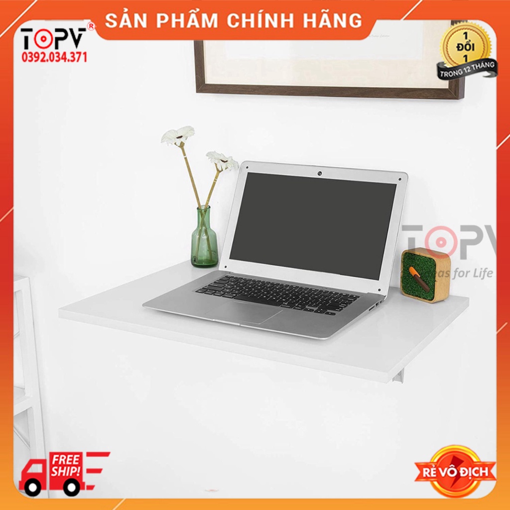 Bàn treo tường gấp gọn gỗ thông minh TopV xếp mini gắn tường làm việc bàn học laptop giá rẻ TopVHCM