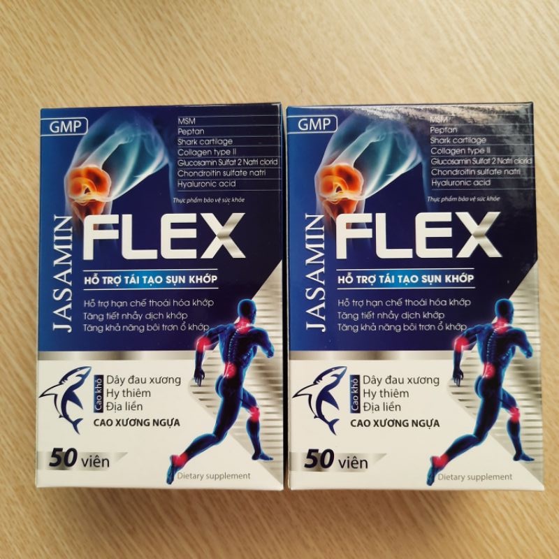 Viên uống Glucosamin 1500mg cho 2 viên JASAMIN FLEX - Giảm đau xương khớp, bổ sung chất nhờn cho khớp_Hộp 50 viên