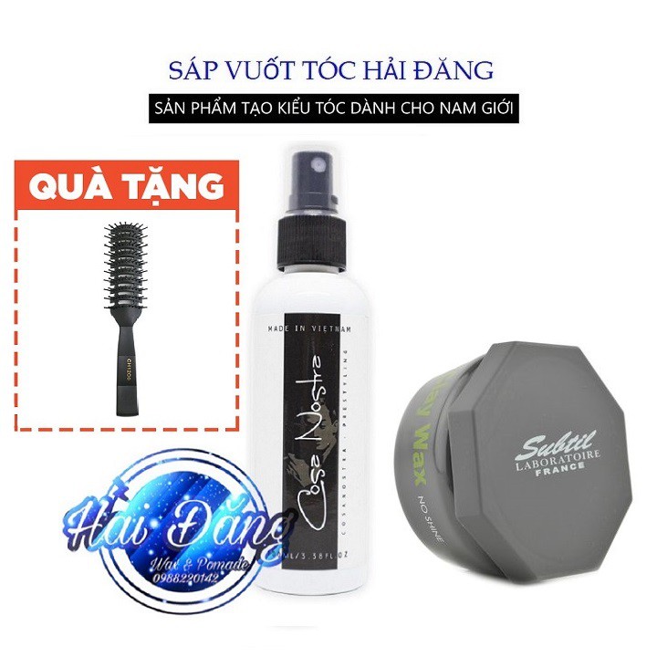 [COMBO] [CHÍNH HÃNG] Sáp vuốt tóc Clay Wax Subtil - 100ml + Xịt Tạo Phồng Cosa Nostra + Tặng Lược