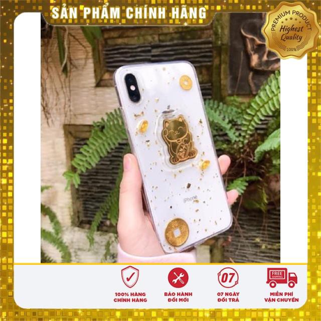 Ốp Mèo Thần Tài May Mắn iPhone 7Plus / 8 Plus / X / Xs / Xs Max / 11 / 11 Pro / 11 Pro Max