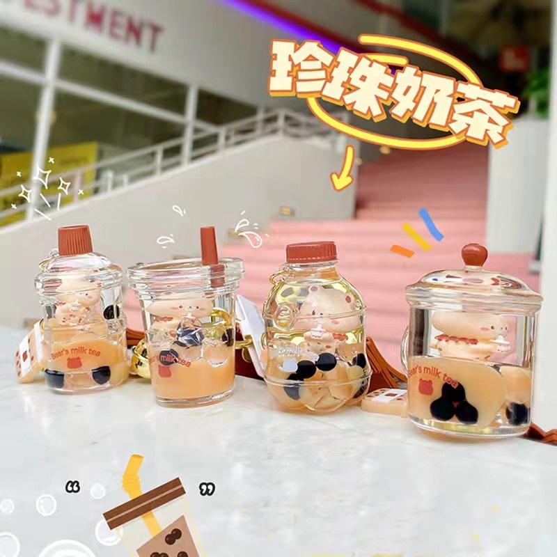 Móc Khoá Cốc Trà Sữa A47, Móc Chìa Khoá Balo/Túi Bình Trà Sữa Dễ Thương