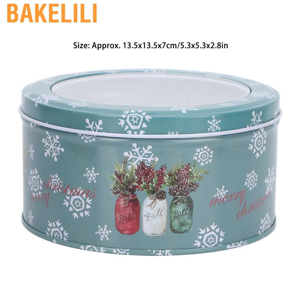 Hộp thiếc đựng kẹo hình tròn họa tiết giáng sinh dễ thương kích thước 13.5x13.5x7cm
 | BigBuy360 - bigbuy360.vn