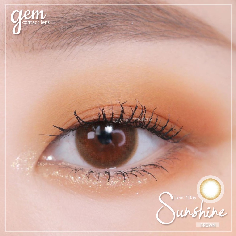 [Lens 1 ngày] Áp tròng SUNSHINE BROWN - OLENS KOREA - Lens Tự Nhiên ẩm cao Không Giãn Tròng, Phù Hợp Cho Mắt Nhạy Cảm