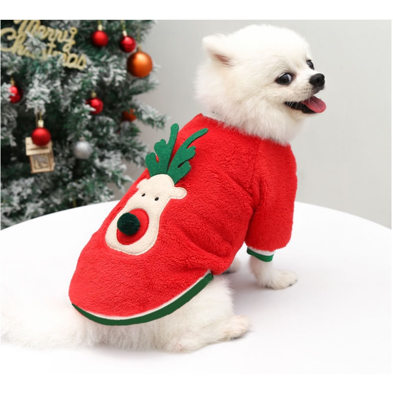 [Mã 252FMCGSALE giảm 8% tối đa 100k đơn 500K] Áo Lông Noel Cổ Viền Xanh Chó Mèo