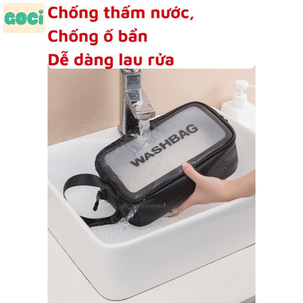 Túi đựng mỹ phẩm du lịch Washbag cốp đồ trang điểm mini trong suốt chống nước tiện lợi