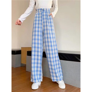 (sẵn) Quần caro ống rộng có bigsize